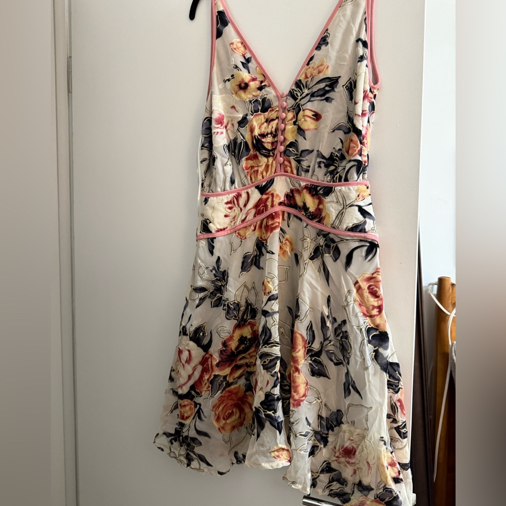 We Are kindred Sleeveless Dress with Pink Trim